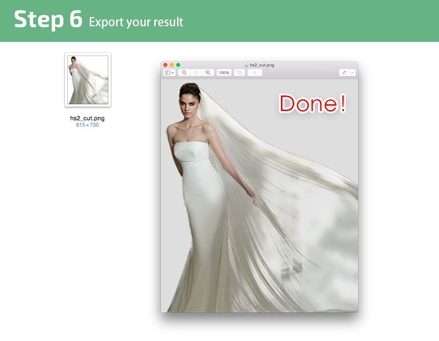 Remove background from wedding dress image Mac
